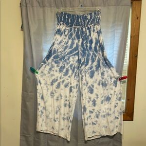 Blue Tie-Dye Women's palazzo pants